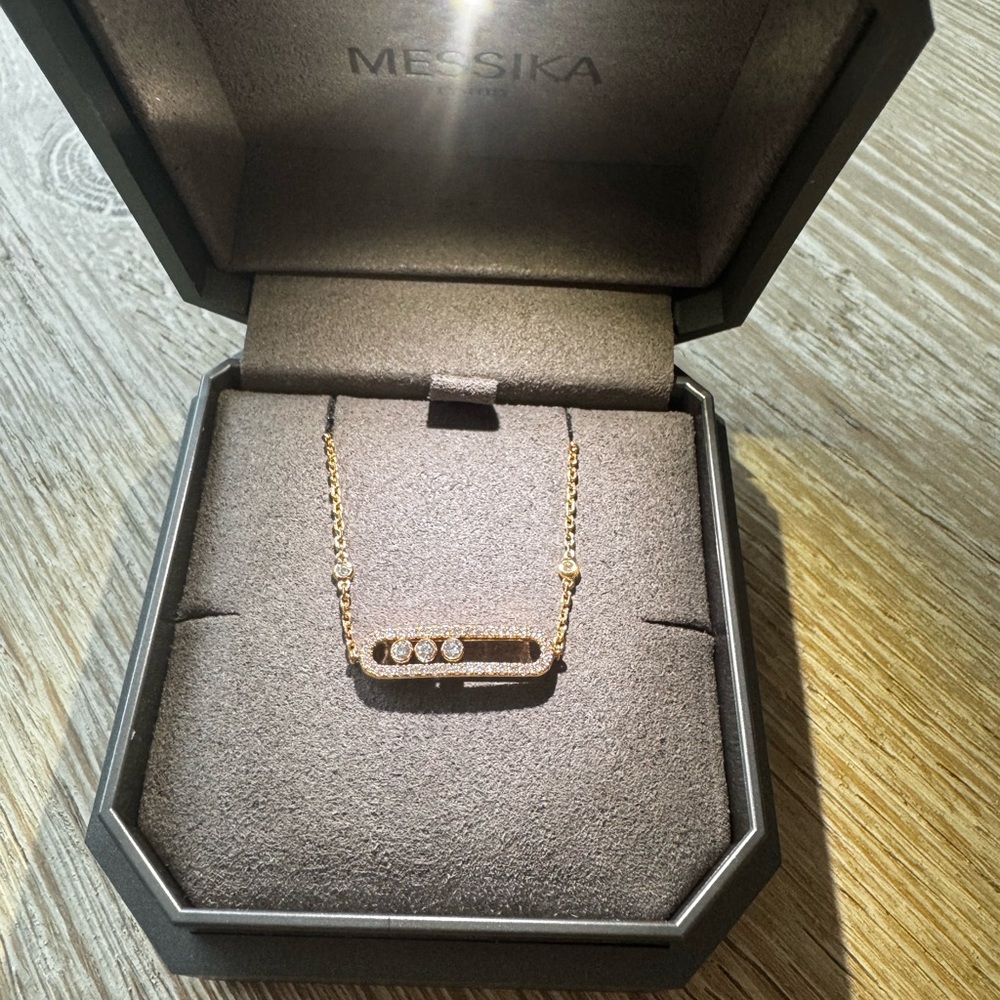 Messika Pink Gold Pave Bracelet with Diamonds (baby move)